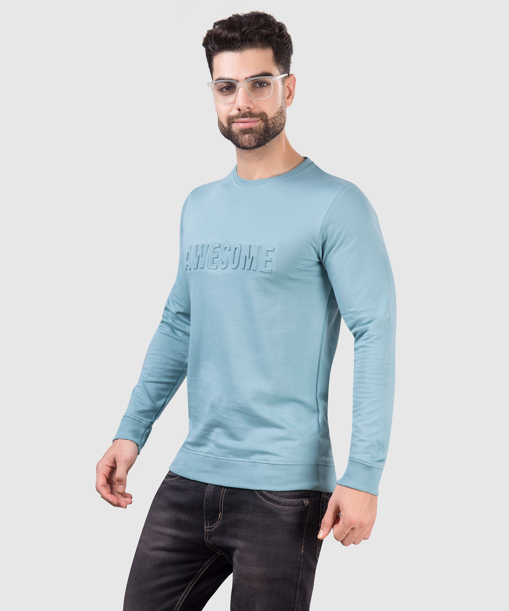 Serene Cotton Splendor Full Sleeves In Powder Blue