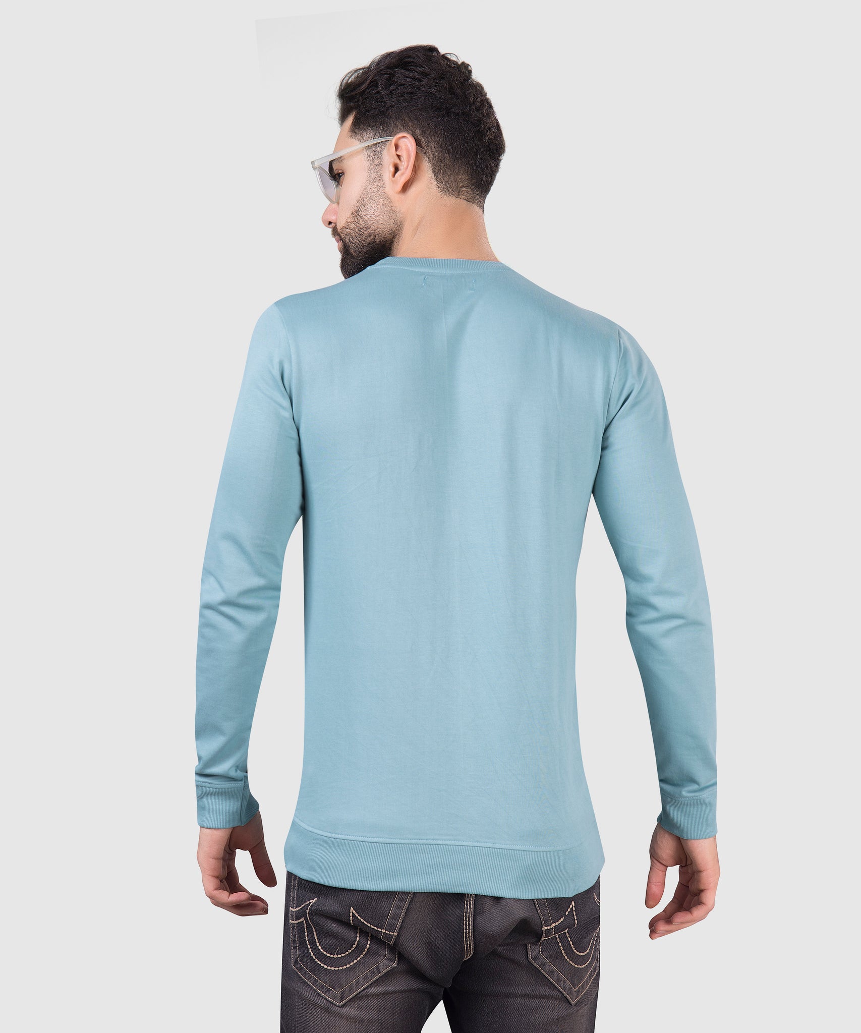Serene Cotton Splendor Full Sleeves In Powder Blue