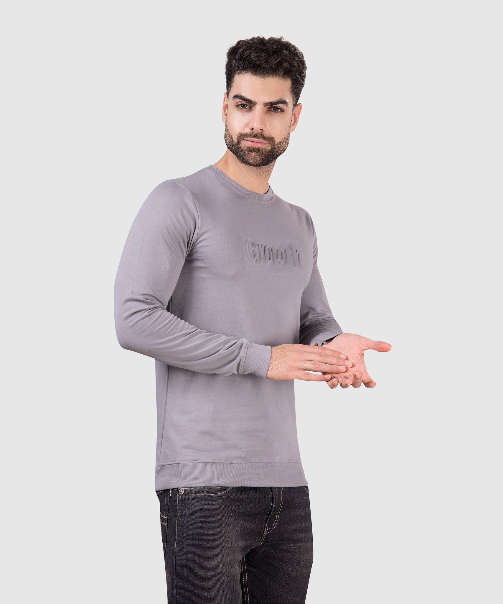 Whisper Soft Weaves Full Sleeves In Lavender Gray
