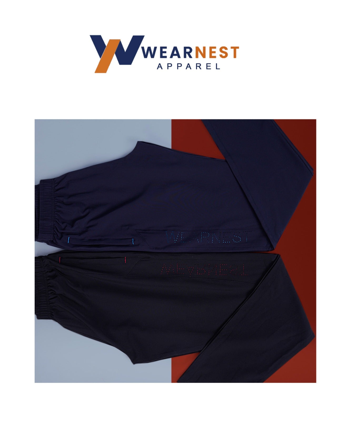 Stylish Laser Cut Track Pants- Navy Blue