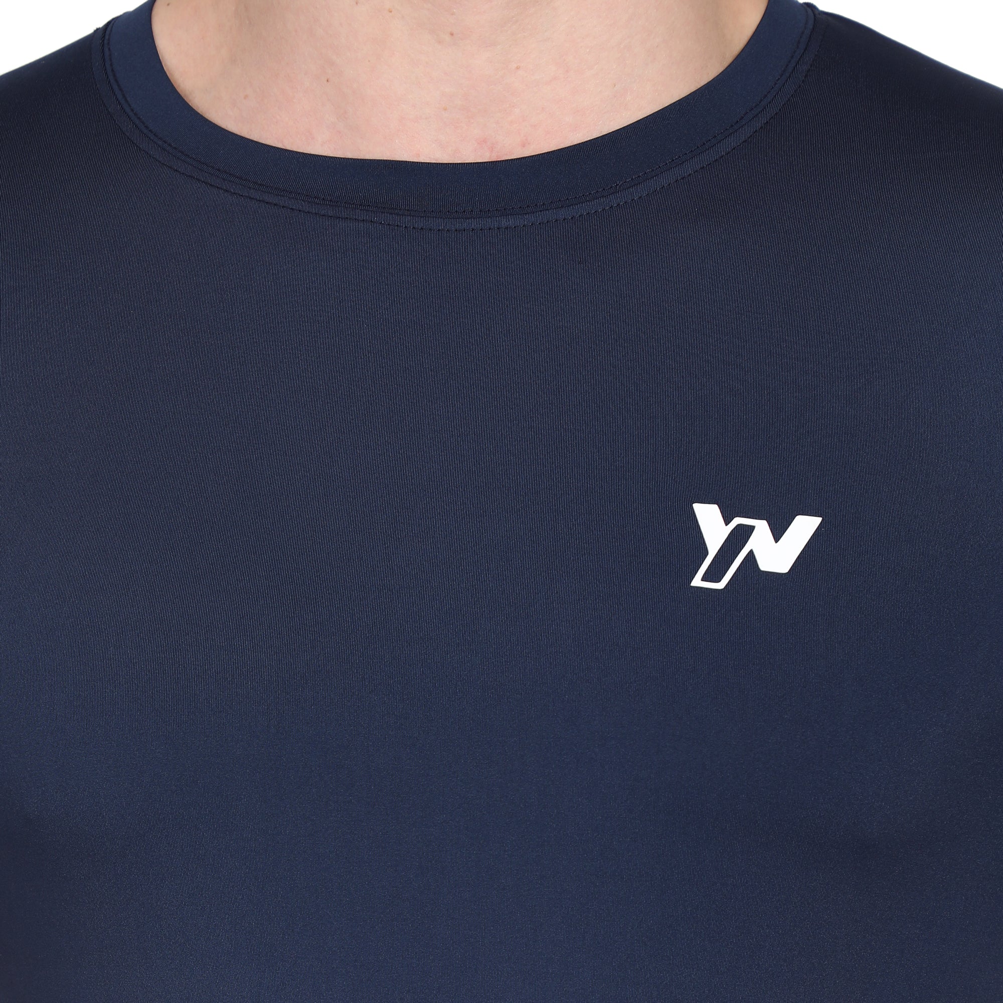 Men Solid Round Neck Half Sleeve DryFit T-shirt | Four Way Lycra Stretch | Dry fit | Dark Blue Colour
