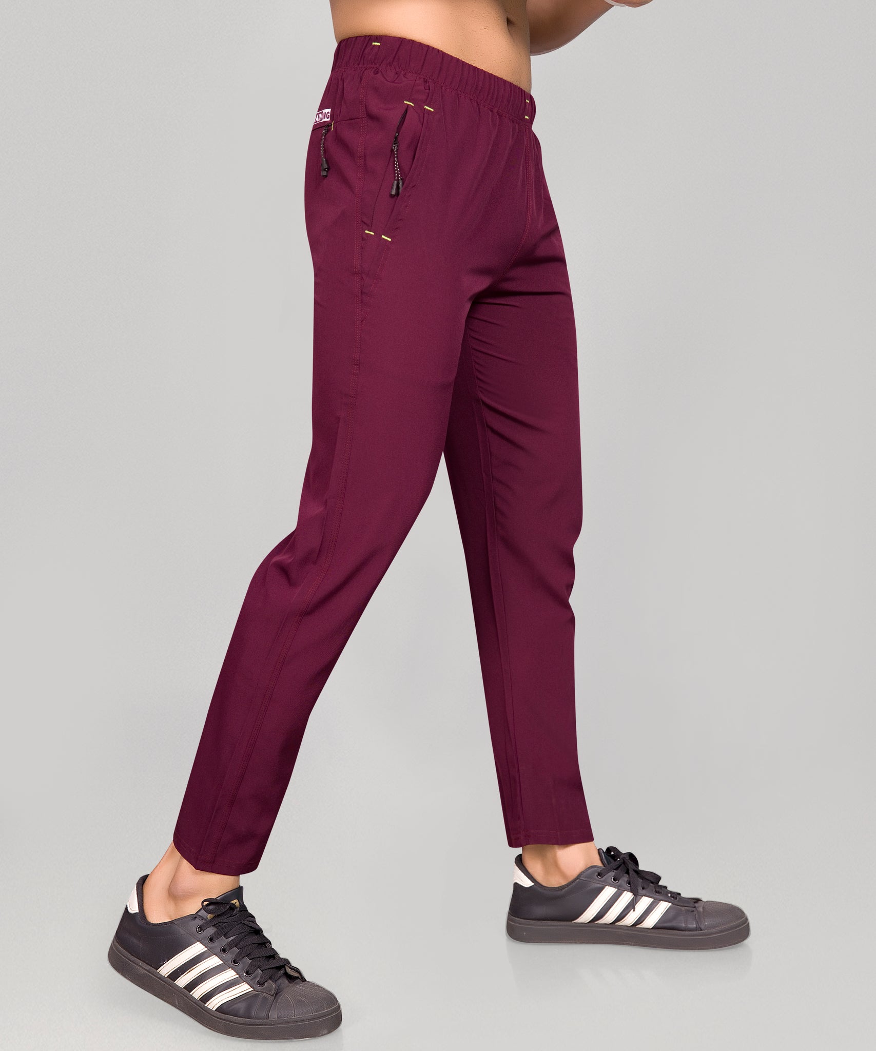 Cargo Track Pants With 5 Smart Pockets- Red