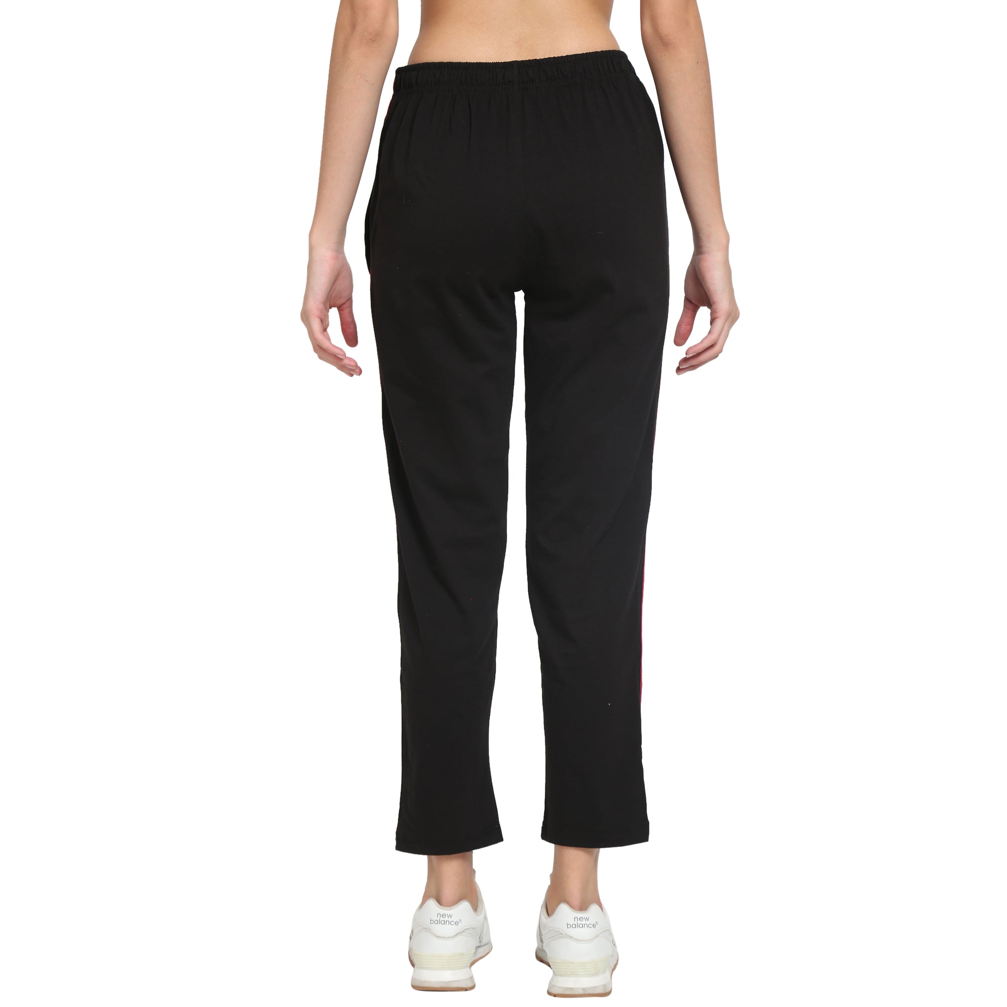 Women Lounge Plain Pants with chain pockets | Black Colour