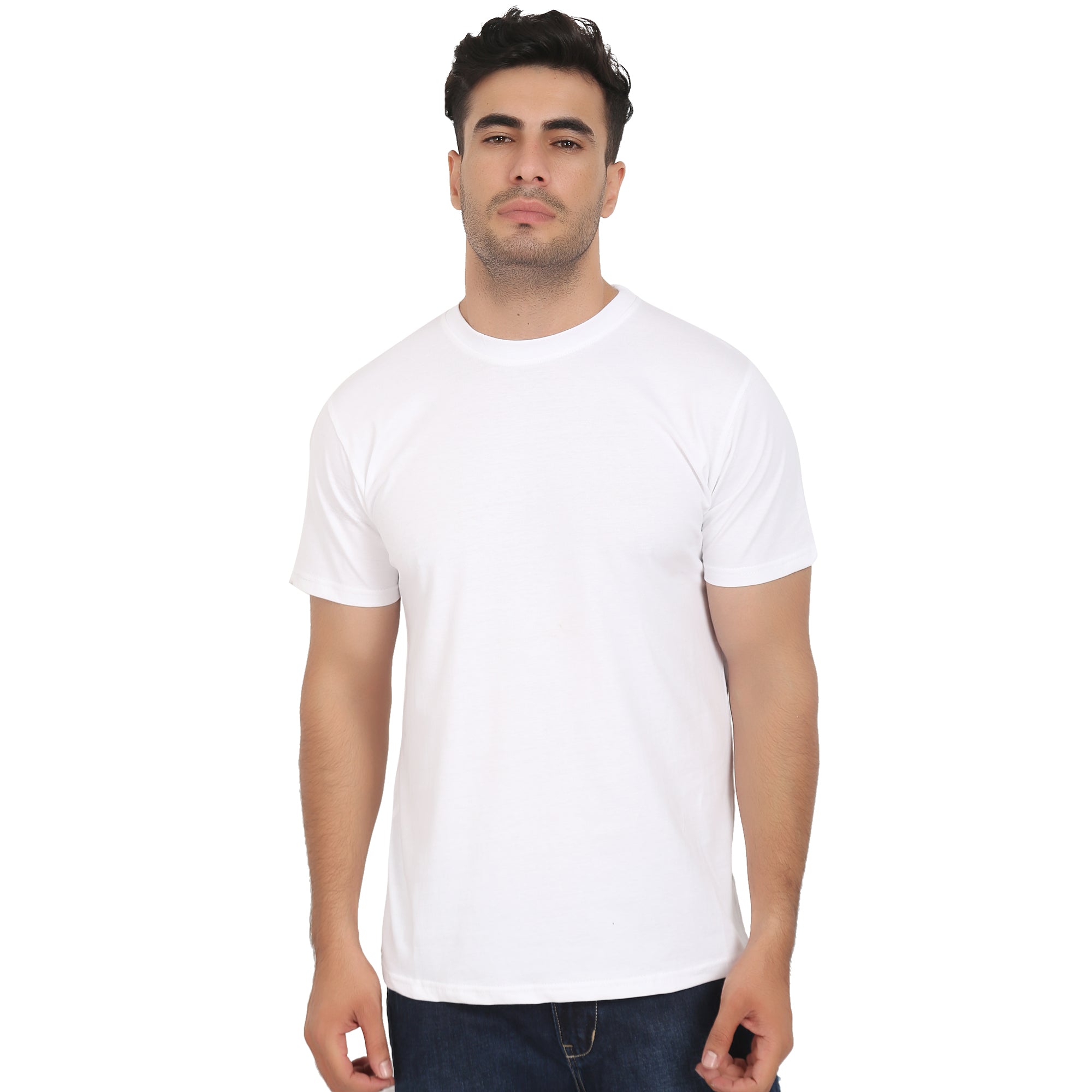 Combo Offer - Men Crew Neck Cotton T-Shirts - Half Sleeves - 3 Colors - Olive Green, Yellow & White