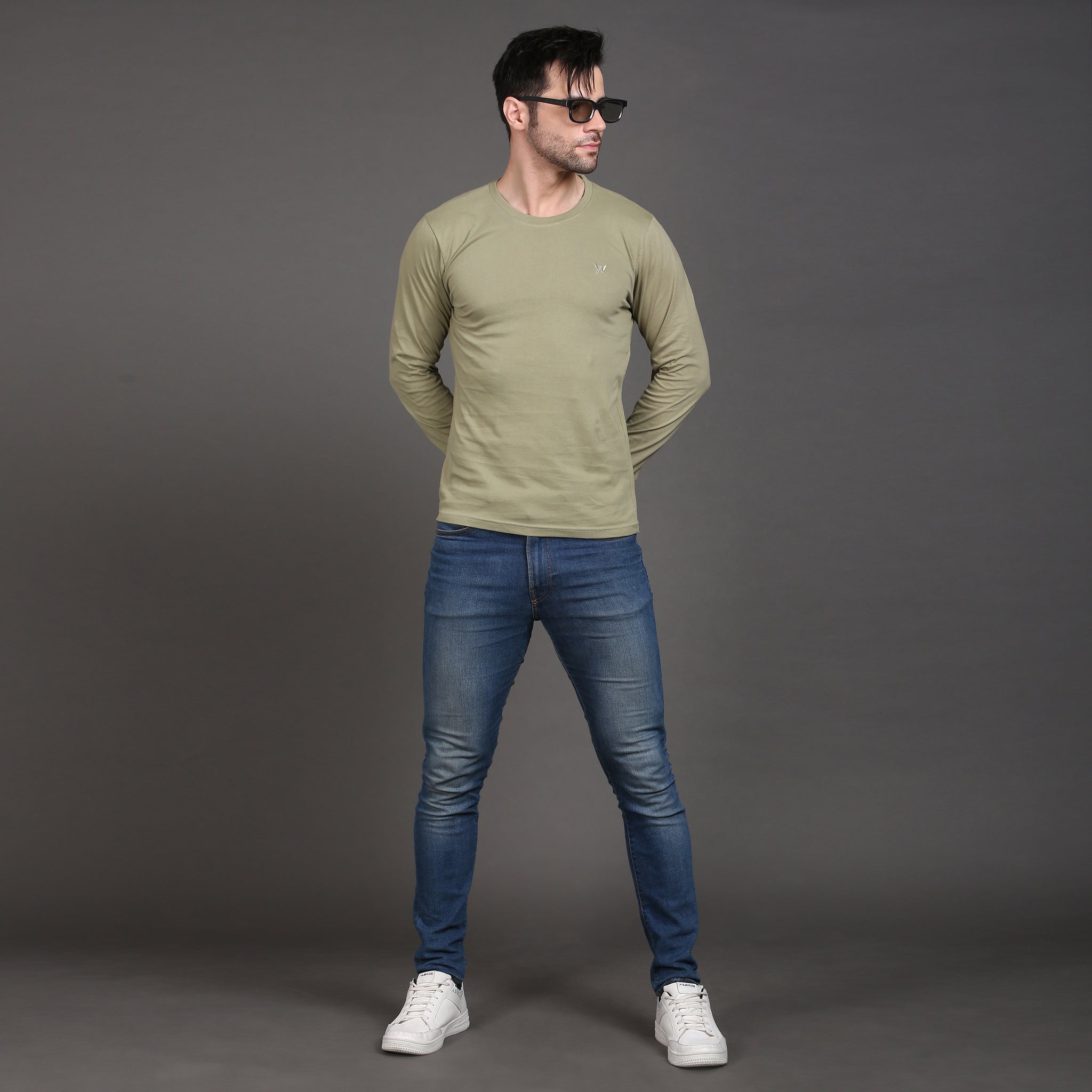 Solid full sleeve cotton tshirt