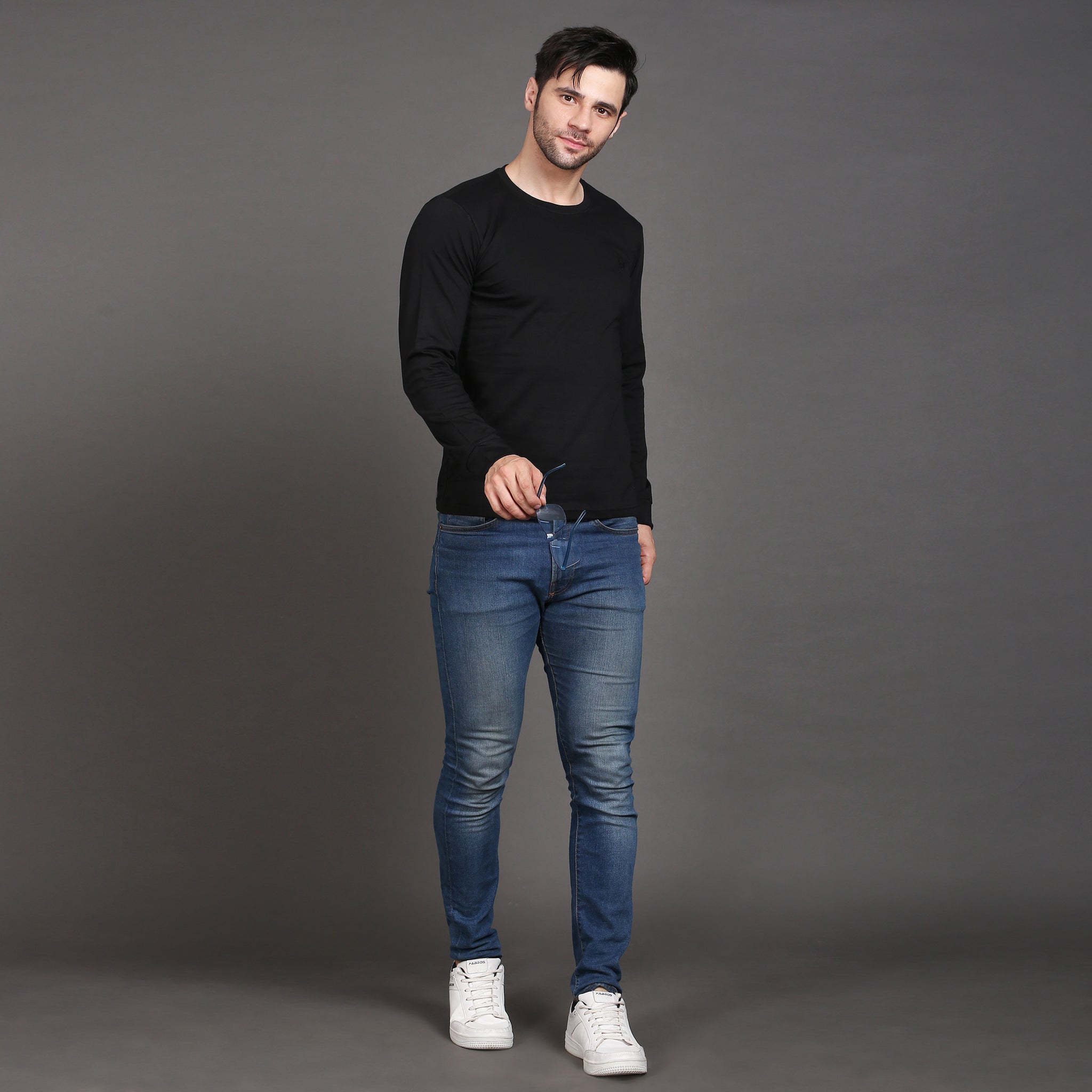 Solid full sleeve cotton tshirt