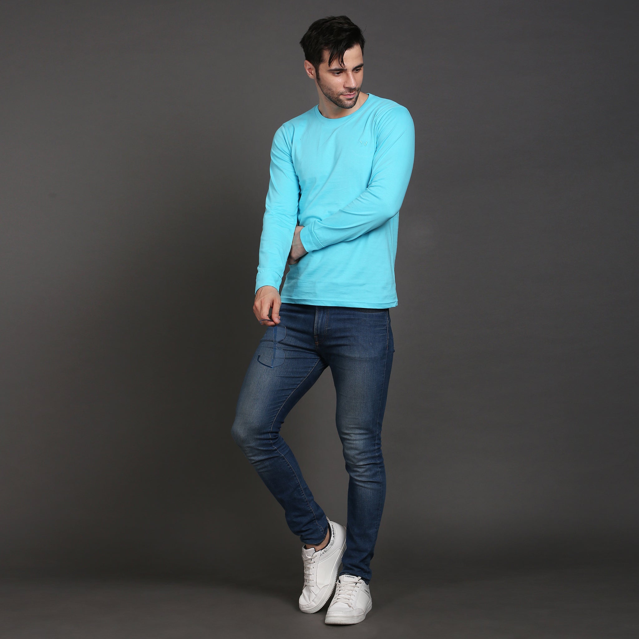 Solid full sleeve cotton tshirt