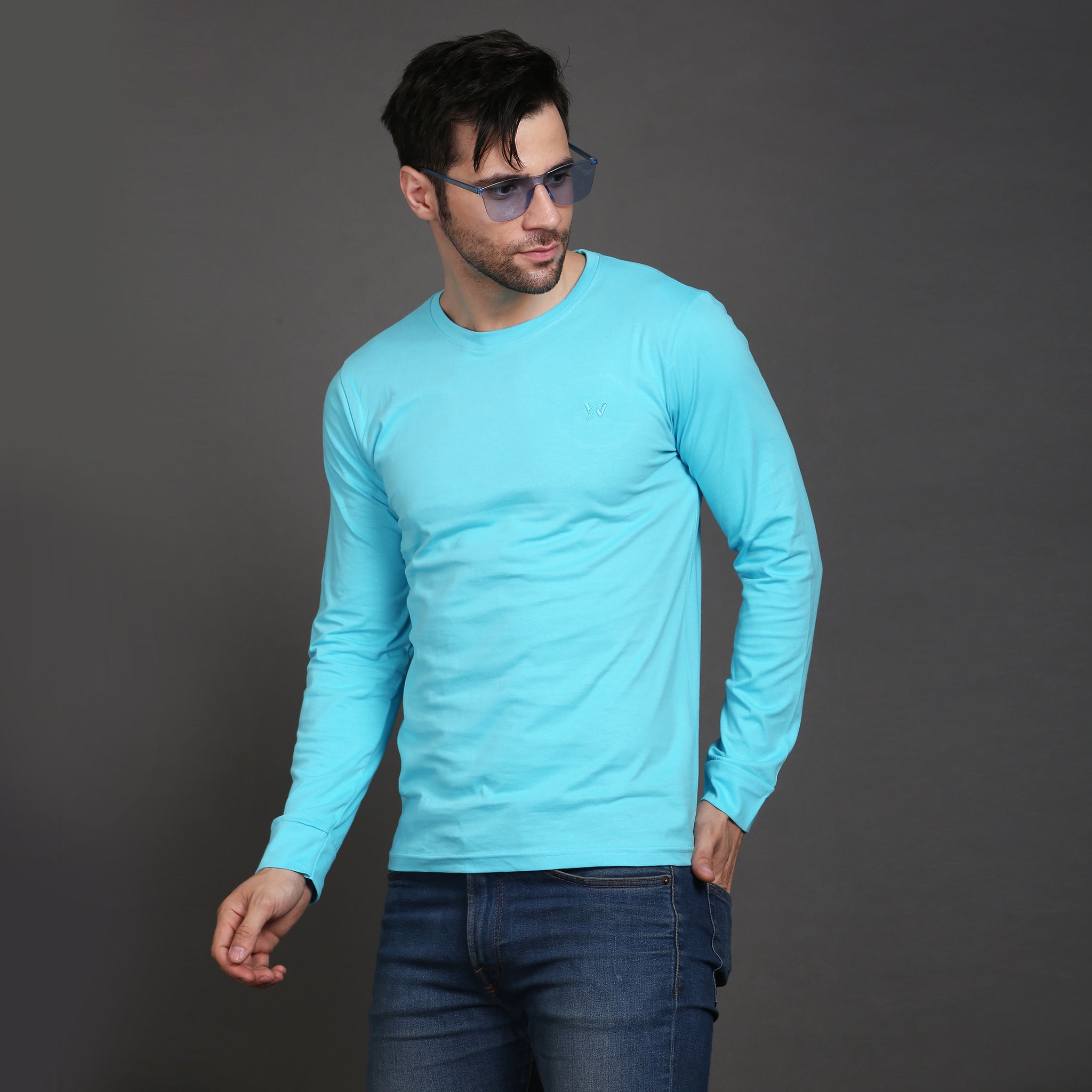 Solid full sleeve cotton tshirt