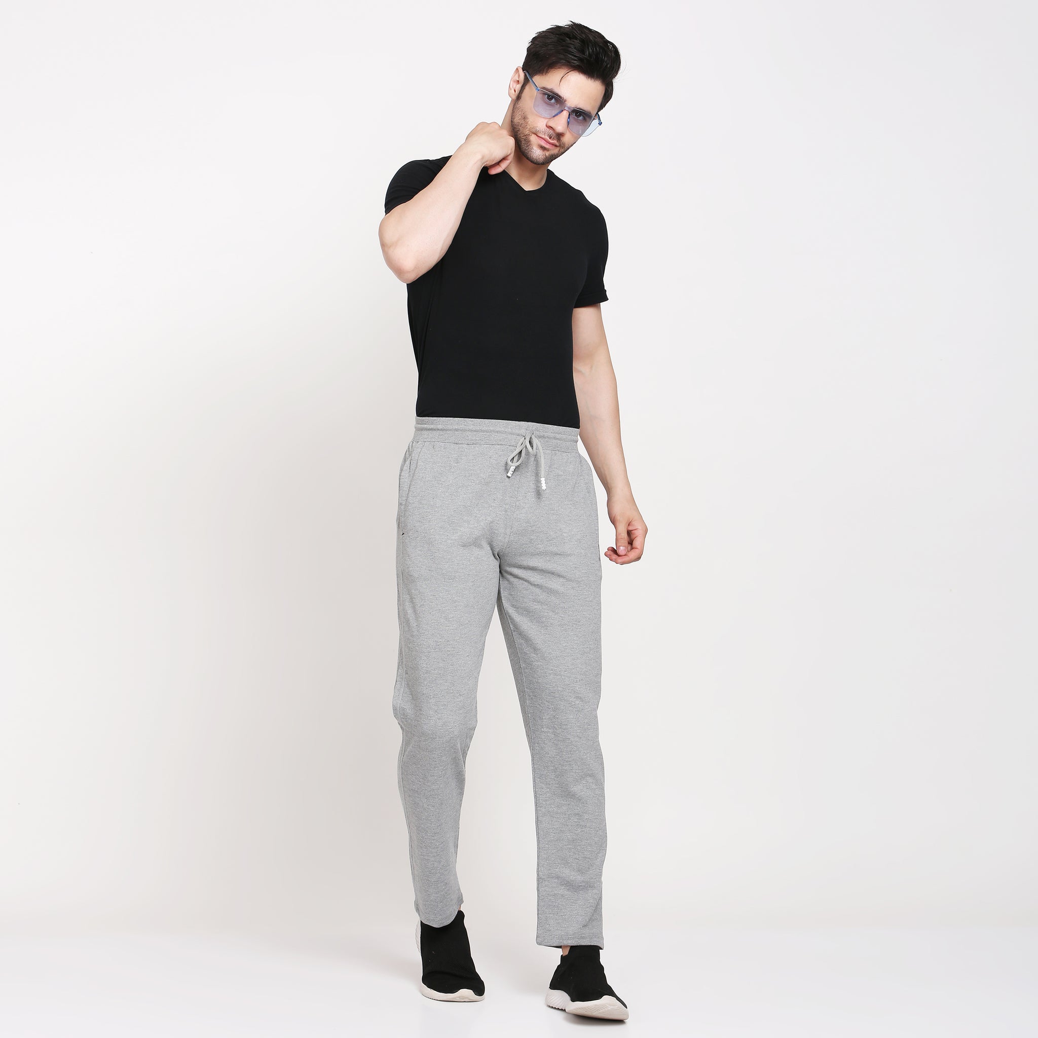 Men solid slim fit Track Pants | Grey Colour