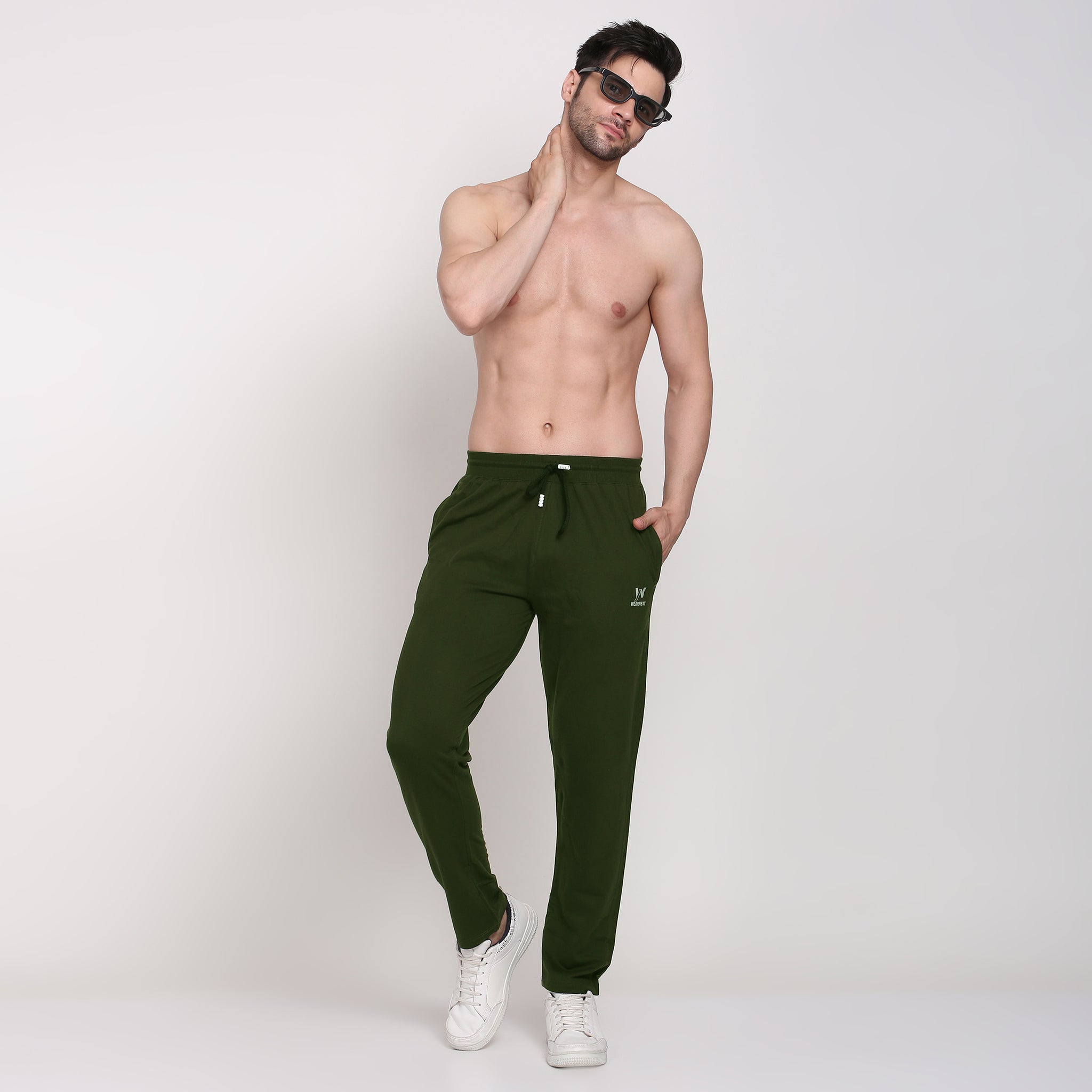 Men solid slim fit Track Pants | Olive Green Colour
