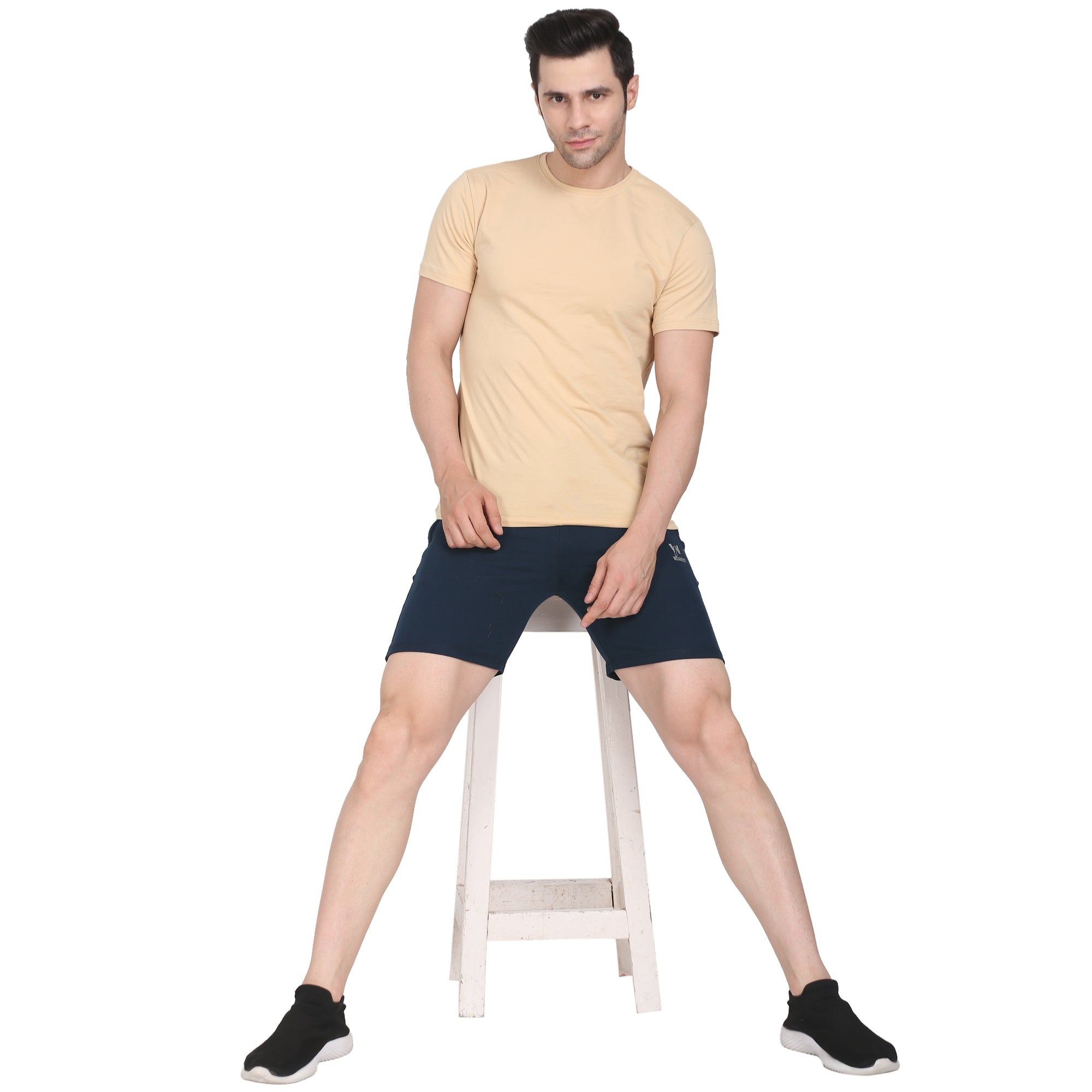 Men solid slim fit casual shorts | Teal Colour