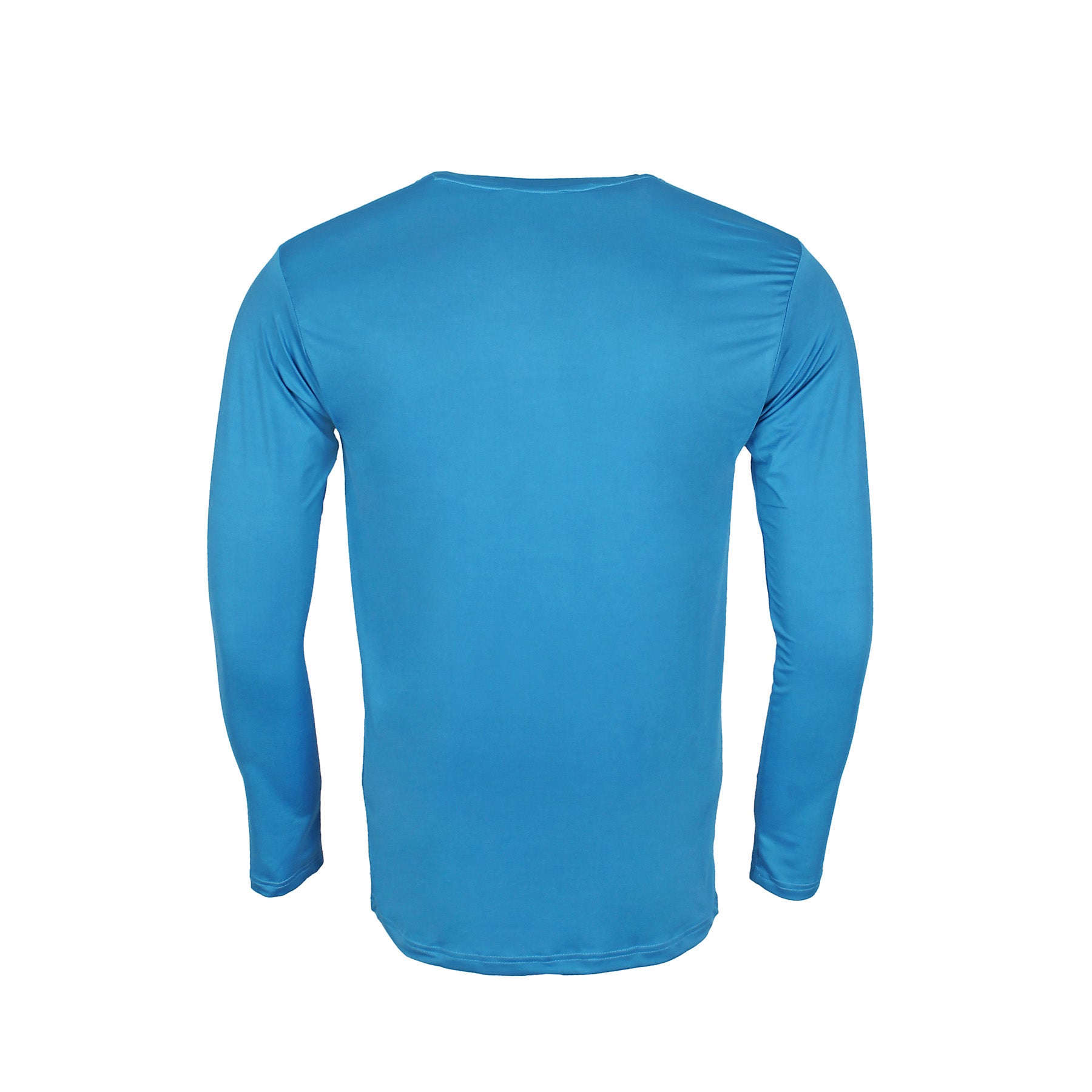 Men Solid Round Neck DryFit Full Sleeve T-shirt | Four Way Lycra Stretch | Dry fit | Sky Blue Colour