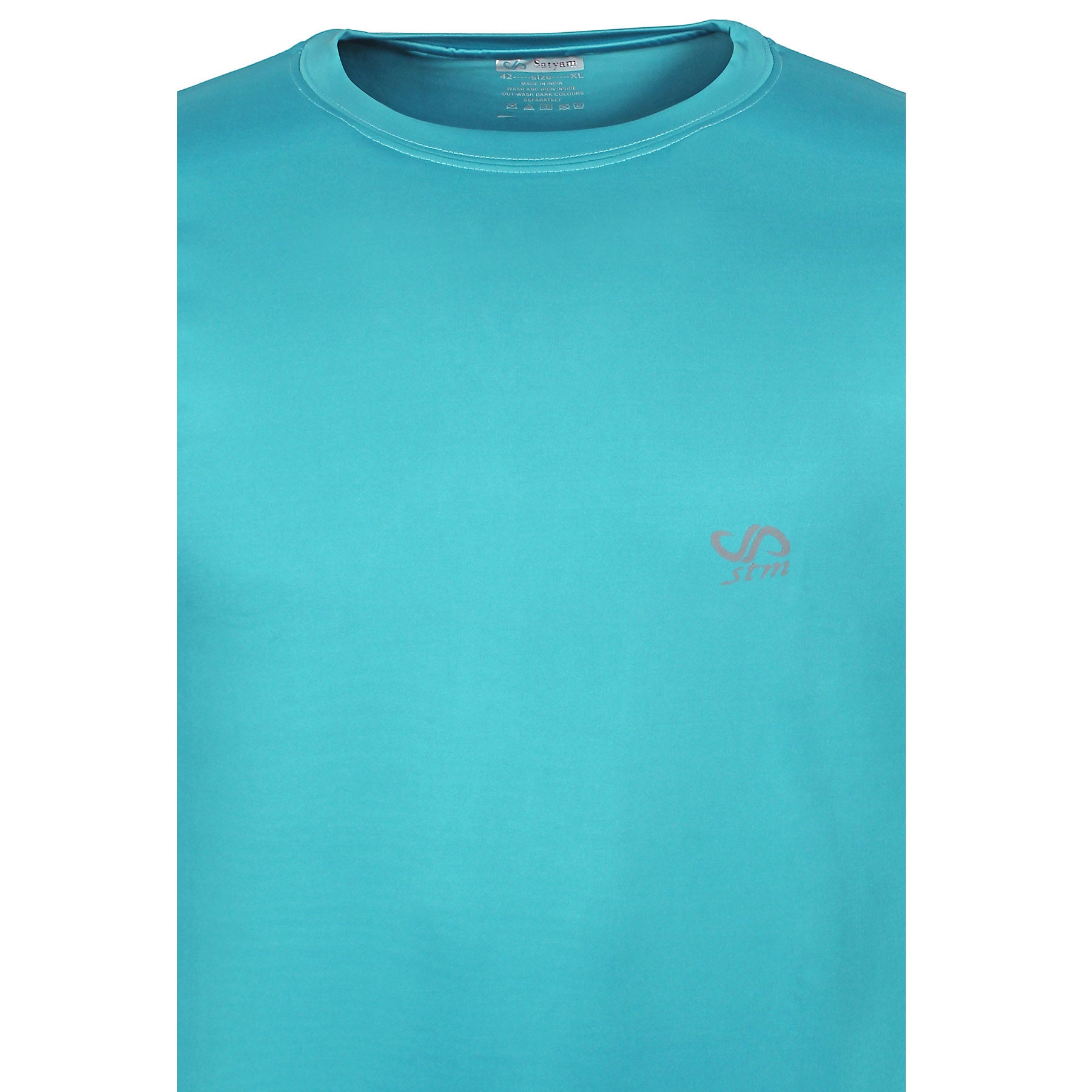 Men Solid Round Neck DryFit Full Sleeve T-shirt | Four Way Lycra Stretch | Dry fit | Sea Green Colour