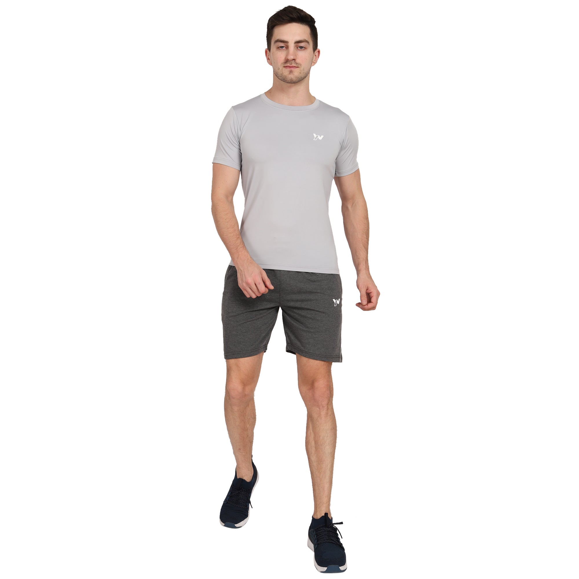 Men Heathered Shorts with insert pocket | Dark Grey Colour