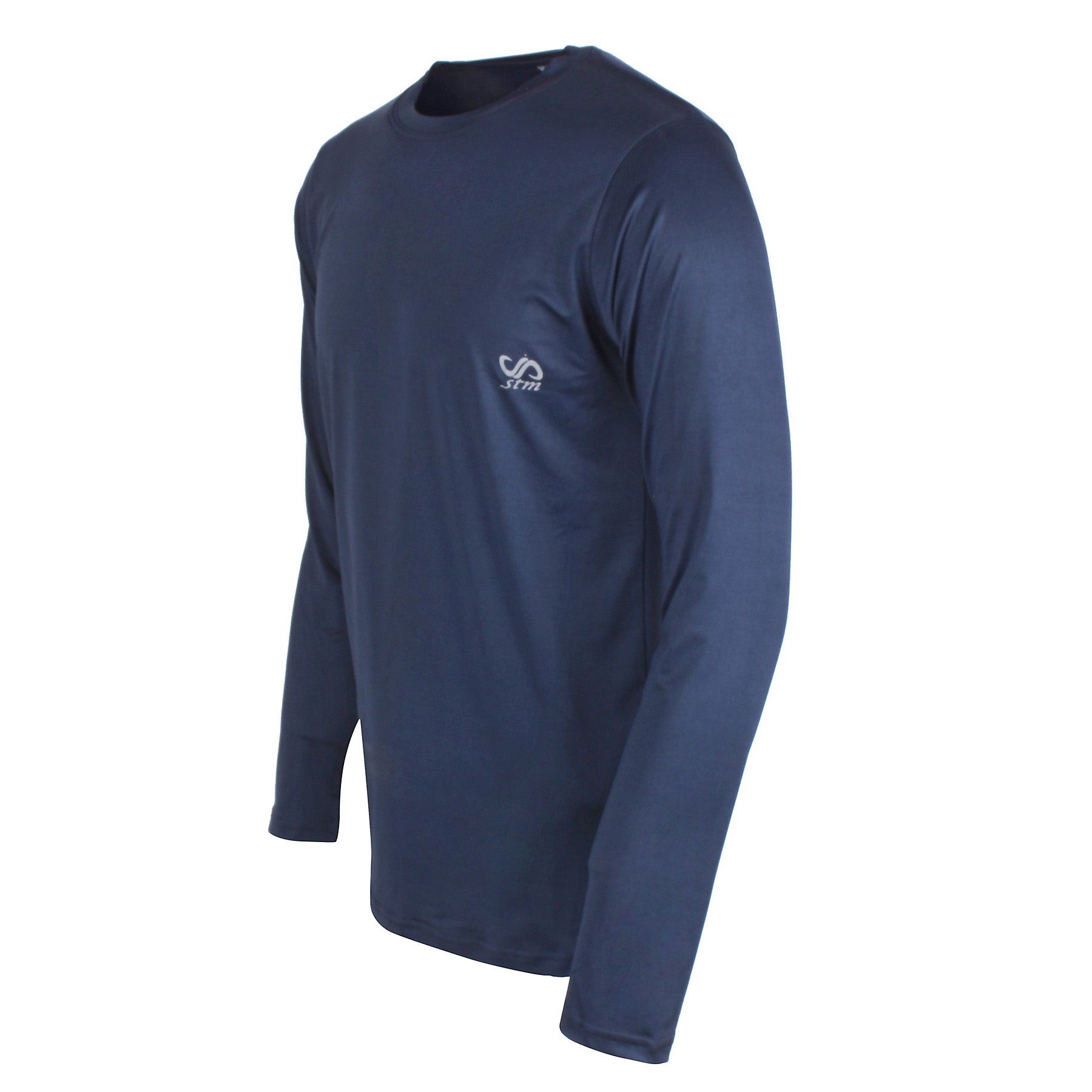 Men Solid Round Neck DryFit Full Sleeve T-shirt | Four Way Lycra Stretch | Dry fit | Dark Navy Blue Colour