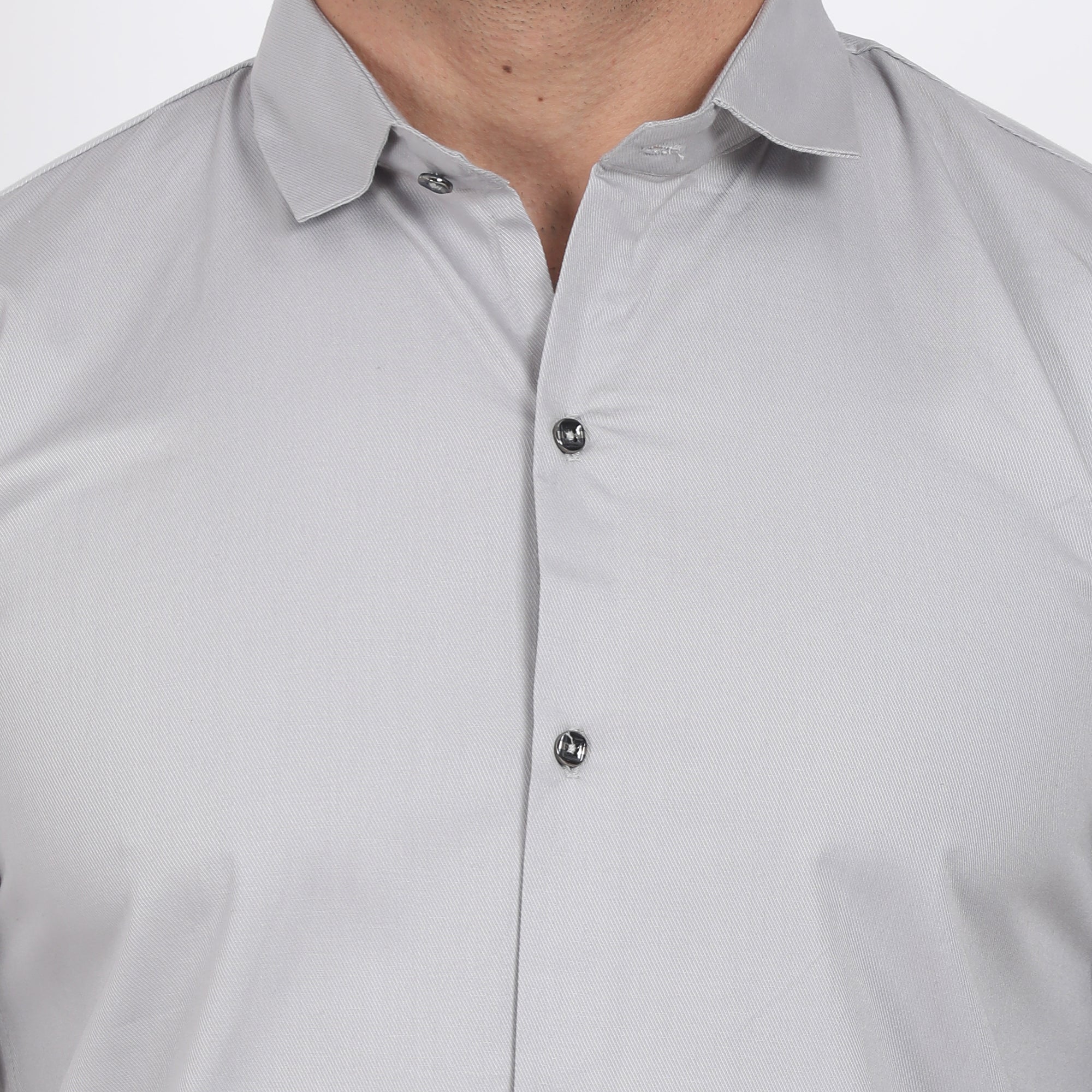 Men Casual Cotton Shirts - Light Grey Colour