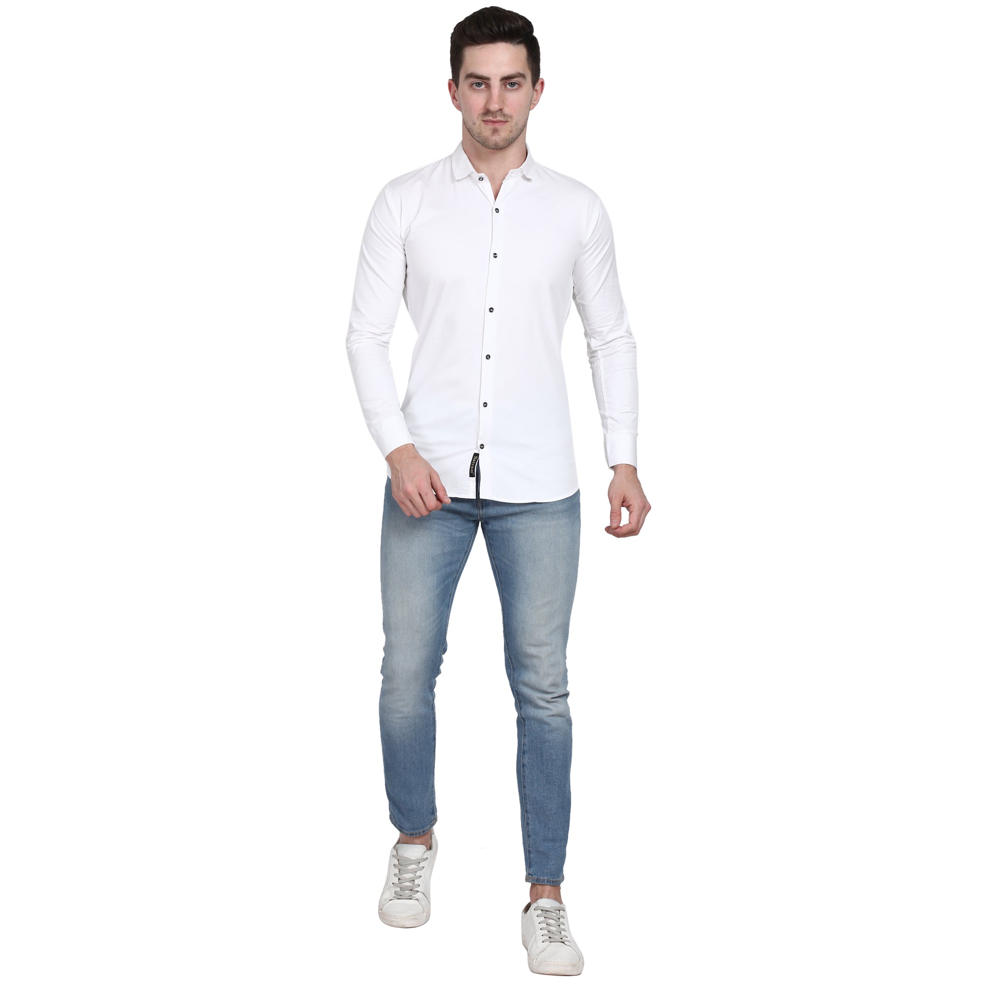 Men Casual Cotton Shirts - White Colour