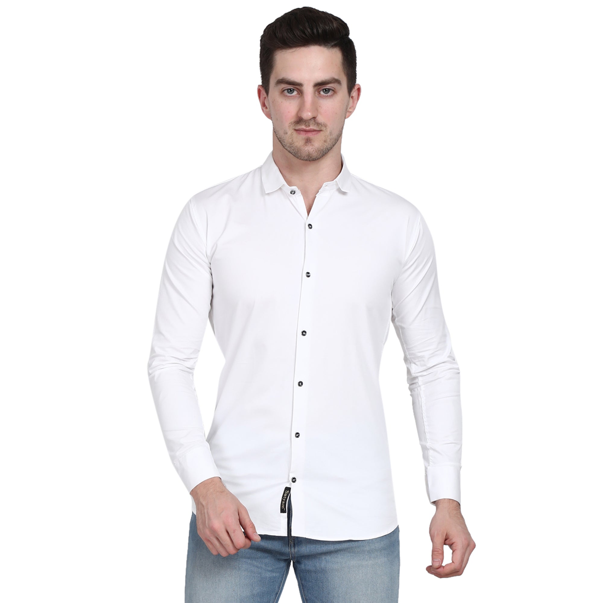 Men Casual Cotton Shirts - White Colour