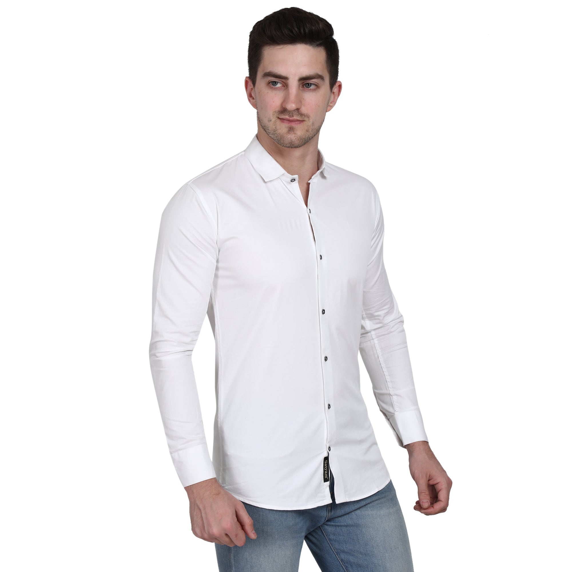Men Casual Cotton Shirts - White Colour